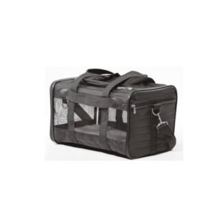Sherpa Original Deluxe Travel Bag Pet Carrier, Airline Approved & Guaranteed-On-Board – Mesh Panels & Spring Frame, Locking Safety Zippers, Machine Washable Liner – Black, Small