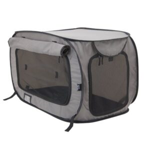 SportPet Soft-Sided Medium Pop Open Pet Kennel, Gray