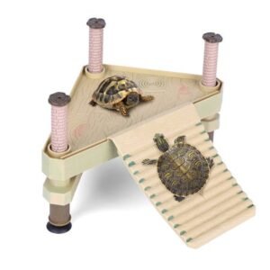 Brrnoo Reptiles Floating Platform Pier with Ramp Ladder Terrarium Tank Ornament