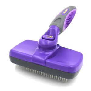 Hertzko Pet Self Clean Slicker Brush – Great Grooming Tool for Small Medium and Large Dogs and Cats of all Hair Types