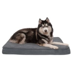 FurHaven Pet Products, Deluxe Orthopedic Terry Fleece Mattress Pet Bed for Dogs & Cats, Gray, Jumbo