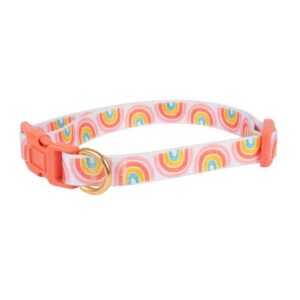 Vibrant Life Pink Rainbow Print Dog Collar