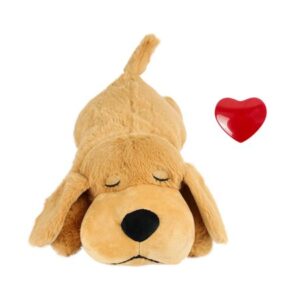 vocheer Snuggle Puppy Heartbeat Stuffed Toy – Pet Anxiety Relief and Calming Aid, Brown