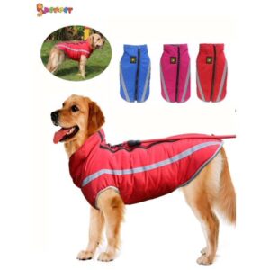 Spencer Winter Dog Coat Jacket Waterproof Warm Pet Vest Reflective Snowsuit Cold Weather Puppy Dog Outwear Apparels for Medium Large Dogs “Red,XL”