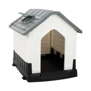 30″ Height Plastic Pet Dog House with Air Vents and Elevated Floor