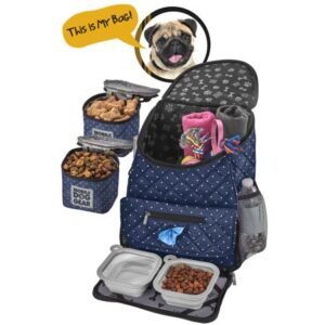 Mobile Dog Gear Weekender Backpack, Navy with Dots