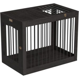 Furpezoo Dog Crate, Large Dog Crate Furniture Wood Two Door Dog Cage