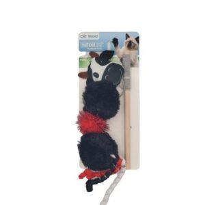 Multipet Wand Cat Toy Cow with Ribbon