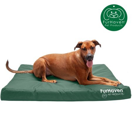 FurHaven Pet Products Deluxe Orthopedic Oxford Indoor/Outdoor Water-Resistant Bed for Dogs & Cats, Forest, Jumbo