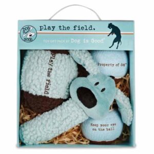 Dog Is Good DI8100 04 Play the Field Dog Toy Gift Pack, Blue – One Size