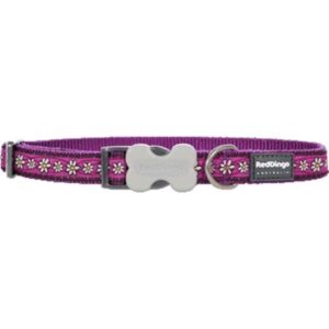 Red Dingo Design Daisy Chain Purple Dog Collar, Extra-Small