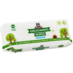 Pogi’s Grooming Wipes – 100 Hypoallergenic Pet Wipes for Dogs & Cats – Plant-Based, Fragrance-Free, Deodorizing Dog Wipes