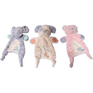 SONA G DESIGNS Baby 18 inch Plush Flattie Elephant Bear Dog Toy Animal 3 Pack 1 of Each