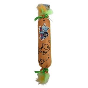 Multipet Katz Kuddlerz Crinkle Feather Cat Toy with Catnip, Orange