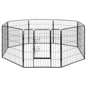 vidaXL Dog Playpen 8 Panel Steel