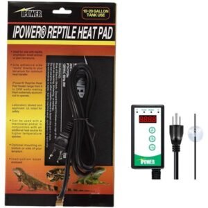iPower Growlight 6″x8″ Reptile Heating Pad Under Tank Terrarium with Digital Thermostat Temperature Controller for Small Animals