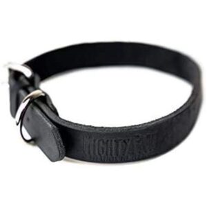 Mighty Paw Leather Dog Collar, Distressed Real Genuine Leather and a Strong Metal Buckle. Super Soft for Ultimate Comfort. Modern Designer Look for Small, Medium, Large and XL Pets