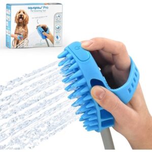 Aquapaw Dog Bath Brush Pro – Sprayer and Scrubber Tool in One – Indoor/Outdoor Dog Bathing Supplies – Pet Grooming for Dogs or Cats with Long and Short Hair – Dog Wash with Hose and Shower Attachment