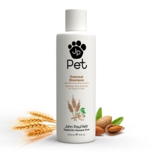 John Paul Pet Oatmeal Shampoo – Grooming for Dogs and Cats, Soothe Sensitive Skin Formula with Aloe for Itchy Dryness for Pets, pH Balanced, Cruelty Free, Paraben Free, Made in California