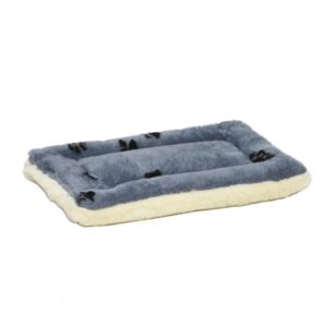 Midwest Fleece Blue Paw Print Reversible Dog and Cat Bed 18″