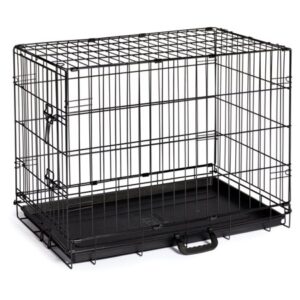 Prevue Pet Products Folding Dog Crate, Black, Small, 30.50″L x 30.50″W x 23″H