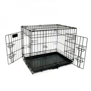 Clearance! 36″/42″/48″ Pet Kennel Cat Dog Folding Steel Crate Animal Playpen Wire Metal Pet House Home with Two doors Portable Cage