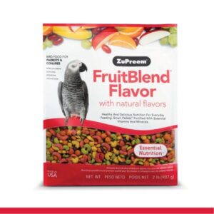 ZuPreem® FruitBlend® Flavor with Natural Flavors | Daily Bird Food for Parrots & Conures | 2 lb