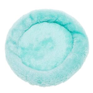 Pet Round Soft Warm Cotton Velvet Mat, Self-Warming Pad, Soft Cats Pets Cushion Beds Mats, Small Pets Winter Sleep Bed Mat for Hamster/Guinea Pig/Squirrel/Rats/Rabbits, Inner Dia 3″ to 6″, Light Blue