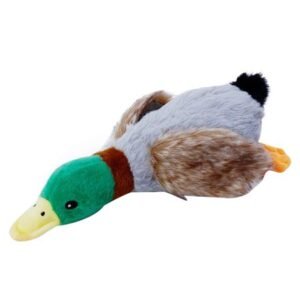 DTOWER Pet Sound Toy Plush Duck Shape Animal Cleaning Chewing Interactive Funny Pets Training Chasing Squeaky Toys Entertainment Duck Feet