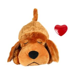 MINOCOOL Puppy Plush Heartbeat Toy Pet Behavioral Training Aid Toy Puppies Kitty Anxiety Relief Comfort Toy Sleep Companion Snuggle Plush Toy for Dogs Cats Kids Birthday Gift realistic