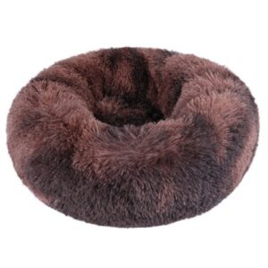 Round Plush Pet Bed for Dogs & Cats,Fluffy Soft Warm Calming Bed Sleeping Kennel Nest