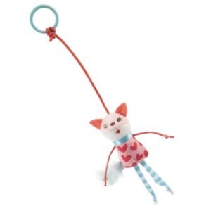 SmartyKat Bouncy Fox Valentines, Soft Plush Cat Toy, Interactive Bungee Teaser Toy with Elastic