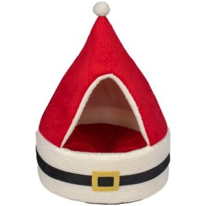 Vibrant Life Cozy Hideaway Pet Bed, Santa Jacket