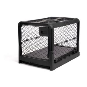 Diggs Revol Small Dog Crate, Charcoal – Portable Travel Dog Crate with Collapsible Kennel Walls