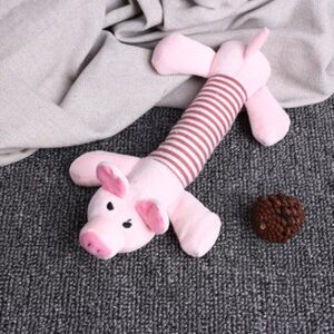 Lovely Stripe Lying Pig Duck Elephant Squeaky Plush Toy Sound Dolls Playing Chew Bite Pet Puppy Dog Toys