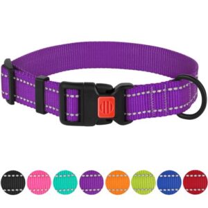 CollarDirect Reflective Dog Collar Adjustable Safety Nylon Pet Collars for Extra Large Dogs Pink