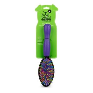 Wags & Wiggles Large Dual Sided Bristle and Wiggle Pin Brush for Short-Haired Dogs