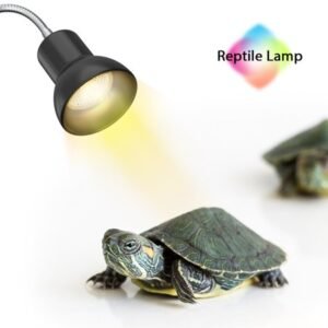 Dadypet 25W Heat Lamp with Holder UVA UVB Basking Lamp with 360° Rotatable Clip & Power Adapter for Reptiles, Lizard, Turtle Snak Aquarium