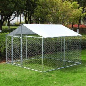 Outside Dog Kennels for Large Dogs Playpen, Dog Kennel Outdoor with UV-Resistant Waterproof Cover, Outdoor Dog Fence Crate for Backyard