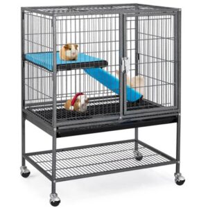 Topeakmart Small Animal Cage, Metal, Black