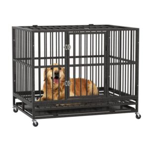 RULI 36&41&48 Pet Dog Cage Heavy Duty Metal Dog Crate Kennel