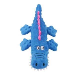 Beixinder Dog Chewing Toy, Multicolor PP Cotton Crocodile Shaped Sounding Puppy Stuffed Toy for Pet Dog, Blue/Green/Purple