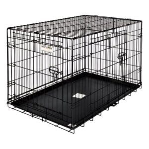 Precision Pet 2 Door Dog Crate, Black, Medium, 37″L