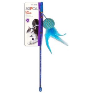 ASPCA Feather Rope Ball Wand Cat Toy, Blue