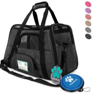 PetAmi Premium Airline Approved Soft Sided Pet Carrier, Charcoal