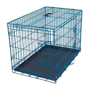 Internet’s Best Double Door Steel Dog Kennel, Medium,Blue