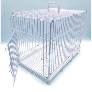 Foldable Training Carrier Travel Breeder Cage for Puppy Dog Kitten Cat Rabbit Bunny with 1/2-Inch Raised Bottom Wire Grid Mesh Floor