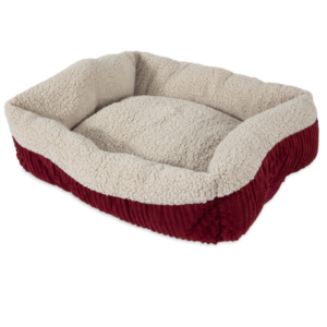 Aspen Pet Rectangular Pet Cat Bed, Red