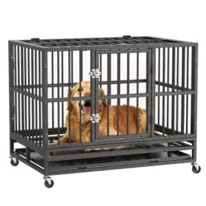 RULI 36&41&48 Pet Dog Cage Heavy Duty Metal Dog Crate Kennel