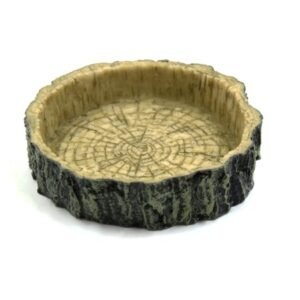 Dark Green Resin Bowl Feeding Plate Food Water Dish for Small Reptiles Turtles